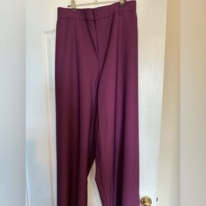 Elegant Plum Wide-Leg Trousers